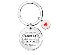 HZBLAZ Llaveros Abuela Aprecian Mujeres Llavero Cumpleaños Día de la Madre Saludos de Navidad Jubilación La Mejor Abuela del Mundo Te Te Quiero Recuerdo de Nieto Nieta