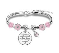 HZBLAZ Madrina Pulsera Navidad Día Familia Regalos Divertido Cumpleaños Presente Jubilación Apreciar Amor Grabados Recuerdos Navidad Acción Gracias Mujeres Día Madres Joyería Piedra Nacimiento