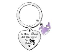 HZBLAZ Mamá Llavero Regalo Cumpleaños Corazón Etiqueta Llave Ballena Mejor Mami Día Mundial Madre Gracias Jubilación Apreciar Navidad Acción Gracias Mujeres Día Familia Recuerdos