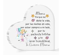 HZBLAZ Mamá Placas Acrílico Regalos Día De La Madre Aprecia Cumpleaños Corazón Signo Decoraciones Hogar Mami Recuerdos Navidad De Hijo Hija Elefante Diseño Amor Mamita Recordatorio Recuerdo