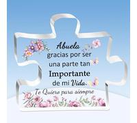 HZBLAZ Placas Acrílico Rompecabezas Abuela Regalos Día de la Madre Letreros Escritorio Cumpleaños Decoraciones Hogar Gracias Apreciar Graduación Recuerdo Abuelita Navidad Recordatorio Amor Familiar
