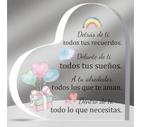 HZBLAZ Placas Corazón Acrílico Regalos Inspirador Hijo Hija Cumpleaños Graduación Mejores Deseos Recuerdos de Navidad Animar Amigas Hermana Prima Sobrina Jubilación Mujeres Hombres Arco Iris