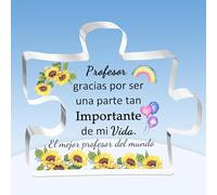 HZBLAZ Profesor Placas Acrílicas Día del Maestro Regalos Estudiantes Graduación Apreciar Hombres Enseñante Cumpleaños Rompecabezas Cartel Decoraciones Navidad Souvenirs Girasoles Diseño