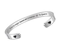 HZBLAZ Pulseras mamá Regalos Día Madre Joyería corazón La mejor Mamá del Universo cumpleaños Gracias Jubilación Apreciación Recuerdo Navidad Acción Gracias Joyería mujeres parte del hijo hija