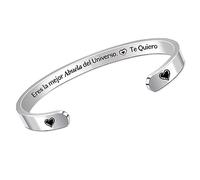 HZBLAZ Pulseras Puño Abuela Regalos Día Madre Joyería Corazón Cumpleaños Jubilación Apreciación Recuerdo Navidad Acción Gracias Joyería Mujeres Parte Eres La Mejor Abuela del Universo