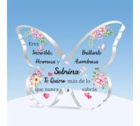 HZBLAZ Sobrina Placa Acrílica Inspirador Regalos Graduación Cumpleaños Navidad Apreciar Souvenirs Mujeres Mariposa Signo Decoración del Hogar Jubilación Fomentar Año Nuevo Mi Sobrina Eres Increíble