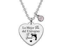 HZBLAZ Tía Colgantes Collares Regalo Navidad Ballena Grabado Joyería Cumpleaños Jubilación Apreciar Recuerdos Navidad Acción Gracias Mejor Tía Del Universo Mujeres Joyería De Sobrina Sobrino