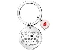 HZBLAZ Tía Llaveros Aprecian Mujeres Llavero Cumpleaños Día de la Madre Saludos de Navidad Jubilación La Mejor Tía del Mundo Te Te Quiero Recuerdo de Sobrina Sobrino