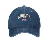 HZCRAES Gorra de béisbol para Hombre - Bandera de Londres, Inglaterra Unisex algodón Ajustable Casual Deportes de Sombrero Patriótico Mezclilla Lavada Vintage Gorro para Running Beisbol Tenis Golf