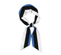 HZCRAES Pañuelo Cuello Mujer Bandera De Estonia - Bufanda Larga Negro, Pañoleta De Seda Rayas Elegantes Para Hombre Y Mujer, Bufandas Modernas, Ideal Para Fiestas Y Uso Diario (119X3.8Cm)