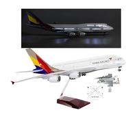 HZCVSG 1:130 Scale Airplane Models Asiana Airlines A380 Metal Planes Model Kits T Jigs Fixtures Stand Kit with Light Display Diecast Aircraft for Decoration(Upgraded)