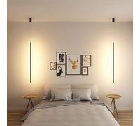 HZCVSG 15W Pendant Light - Adjustable Black Rectangle for Bedroom Living Room Kitchen Office Bar & Study - Creative Chandelier with Warm Light H100cm