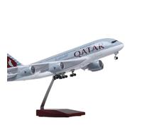 HZCVSG 160 Scale Model Aircraft 50.5cm For Qatar Airways A380 with Lights and Wheels Diecast Resin Kit Playkits(No Light)