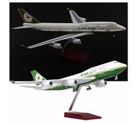 HZCVSG 18.5" Taiwan EVA Air Model Aircraft Civil Aviation Passenger B747-400 Airplane Assembled Plane Simulation Gift Office Ornaments Guests(Upgraded)