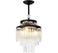 HZCVSG 2-Tiers Crystal Chandelier Round American Style Crystal Pendant Light Contemporary Hanging Lamp,for Various Rooms