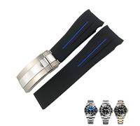 HZCVSG 21mm Silicone Rubber Watch Band Replacement for Role Deepsea Sea-Dweller 126660 Blue Black Diving Sport Strap Tools