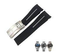 HZCVSG 21mm Silicone Rubber Watch Band Replacement for Role Deepsea Sea-Dweller 126660 Blue Black Diving Sport Strap Tools