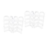 HZCVSG 2pcs Organizer Jewelry Storage Foldable Clothes Rack Clear Earrings Pendant Necklace Home Display Earring Holder Stand Plastic Transparent