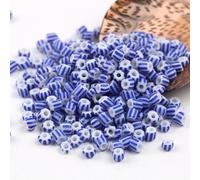 HZCVSG 900/1500/4500pcs 3/4/5mm Blue White Striped Czech Glass Spacer Vintage Seed Beads, Jewelry Making, Crafts, Bracelet Necklace