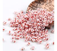 HZCVSG 900/1500/4500pcs 3/4/5mm Blue White Striped Czech Glass Spacer Vintage Seed Beads, Jewelry Making, Crafts, Bracelet Necklace