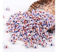 HZCVSG 900/1500/4500pcs 3/4/5mm Blue White Striped Czech Glass Spacer Vintage Seed Beads, Jewelry Making, Crafts, Bracelet Necklace