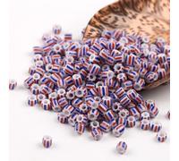 HZCVSG 900/1500/4500pcs 3/4/5mm Blue White Striped Czech Glass Spacer Vintage Seed Beads, Jewelry Making, Crafts, Bracelet Necklace