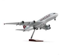 HZCVSG A380 Qatar Large Scale -18 Inches Airbusa380 Die-Cast Airplane Adult -Model Plane with Stand for Aviation Enthusiasts Gifts or Decorations