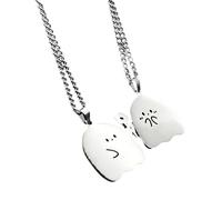 HZCVSG Accessorie Sterling Silver for Women and Men, Heart Necklaces Matching Piece Animals Cute Moon Animal, Couple Necklace Puzzle Holiday