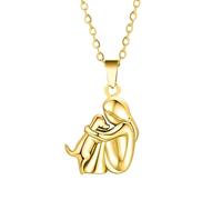 HZCVSG Accessorie Sterling Silver Hug for Women Men, Cuddled Dog Chain, Mom Child Toy, Angel Wings Pendant, Two Hands Hugs and Kisses Necklace, Hugging