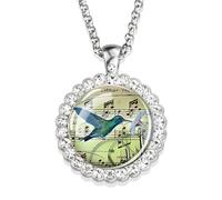 HZCVSG Accessories For Women and Men, Hummingbird Necklace Cardinal Art Glass Rhinestone Pendant Chain Bird Cute Animal Jewelry Holiday