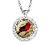 HZCVSG Accessories For Women and Men, Hummingbird Necklace Cardinal Art Glass Rhinestone Pendant Chain Bird Cute Animal Jewelry Holiday