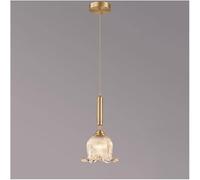 HZCVSG American Light Luxury Full Copper Chandelier Flower Glass Pendant Light Indoor Adjustable Fixtures,for Various Rooms
