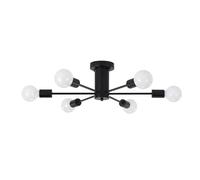 HZCVSG Black Industrial Chandelier - Stylish Semi-Flush Mount Ceiling Fixture for Bedrooms, Dining Rooms, and Living Spaces (Not Included)