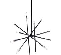 HZCVSG Black Sputnik Chandelier Industrial 6-Light Pendant Light Adjustable Farmhouse Chandeliers Ceiling Fixture, Geometric Hanging Lamps Compatible with Kitchen Island Dining Room,for Various Roo