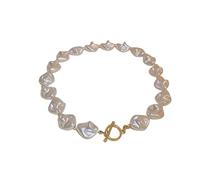 HZCVSG Boho Beaded Statement with White Large Freshwater Pearls Choker Necklace for Women