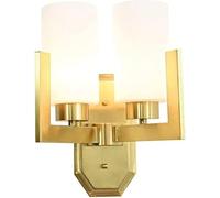 HZCVSG Brass Wall Light - Copper Glass Cylinder Fixture for Bathroom Living Room, Dining Room and Kitchen European Style Headlights Elegant Chandeliers for Bedroom