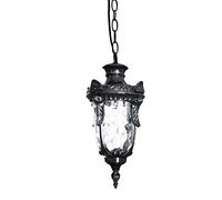 HZCVSG Chandelier Pendant European Outdoor Glass Lantern Traditional Aluminum Lamp Villa Garden Patio Metal Chandeliers Ip54 Waterproof Balcony Corridor Hanging Light Aisl