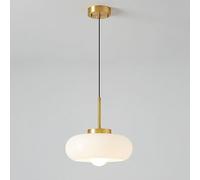 HZCVSG Classic Pendant Light Dome-Shaped Glass Hanging Lamp Adjustable Ceiling Fixture White Shade Base Stylish Chandelier for Hallway Nightstand Kitchen Island