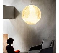 HZCVSG Creative 3D Printing Ceiling Light Universe Planet Moon Height Adjustable Pendant Chandelier Children's Attic Restaurant Bedroom Living Room Lamp