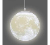 HZCVSG Creative 3D Printing Ceiling Light Universe Planet Moon Height Adjustable Pendant Chandelier Children's Attic Restaurant Bedroom Living Room Lamp