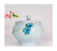 HZCVSG Cremation Urn for Ashes Funeral Urn for Adult&Pet Ashes，Human Medium and Large Memorial Urns，Handmade Ceramics Keepsake，Burial Urn at Home or Cemetery，Dog，Cat (Color : Cyan, Size : 13cm*9cm)