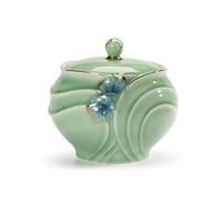 HZCVSG Cremation Urn for Ashes Funeral Urn for Adult&Pet Ashes，Human Medium and Large Memorial Urns，Handmade Ceramics Keepsake，Burial Urn at Home or Cemetery，Dog，Cat (Color : Green, Size : 13cm*9cm)