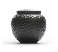 HZCVSG Cremation UrnsFor Ashes Black Funeral Urn Cremation Ashes Storage Tank Ceramic Material Sealed Against Moisture Household Ceramic Double-Layer Screw Cap Tightly Sealed (Color : Gray, Size : A)