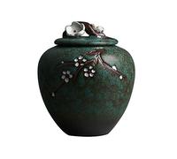 HZCVSG Cremation UrnsFor Ashes Funeral Urn Cremation Ash Jar Adult Children's Pet Burial Ceramics Memorial Funeral Urn Bone Household Cremation Special Altar Black White and Seal (Color : Blue, Size