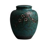 HZCVSG Cremation UrnsFor Ashes Funeral Urn Cremation Ash Jar Adult Children's Pet Burial Ceramics Memorial Funeral Urn Bone Household Cremation Special Altar Black White And Seal (Color : Blue, Size :