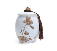 HZCVSG Cremation UrnsFor Ashes Funeral Urn Cremation Urns Adults Children Pet Urns Sealed Against Moisture Ceramic Material Waterproof Seal Tank Handmade Beautiful Relief Decoration Souvenir