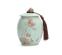 HZCVSG Cremation UrnsFor Ashes Funeral Urn Cremation Urns Adults Children Pet Urns Sealed Against Moisture Ceramic Material Waterproof Seal Tank Handmade Beautiful Relief Decoration Souvenir