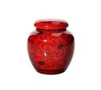 HZCVSG Cremation UrnsFor Ashes Funeral urn Cremation urns Adults Children Pet urns Sealed Against Moisture For a Small Amount of Human Ashes Ceramic Material Red 8 * 9cm Good Times