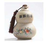 HZCVSG Cremation UrnsFor Ashes Funeral urn Cremation urns Commemorative cans Sealed For a Small Amount of Human Ashes Ceramic Material Portable Storage Tank Double Layer Available Gourd Decoration