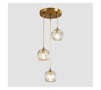 HZCVSG Crystal 3 Pendant Light Fixture Glass Adjustable Round Cluster Chandelier Pendant Gold Hanging Light Fixtures Compatible with Kitchen Bedroom Dining Room,for Various Rooms
